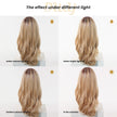 Evie-DWY Mid-Length Wavy Ombre Blonde with Bangs Glueless Synthetic Wig for Women 24 Inches