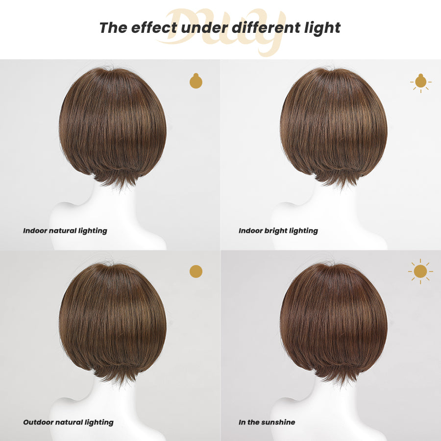 Kyla-DWY Mono Skin Weft Lace Front Free Parting Pixie Cut Glueless Synthetic Wig