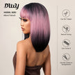 16 Inches Long Straight Pink Gradient Black Wigs with Bangs Synthetic Wigs Women's Wigs for Daily Use Party or Cosplay Taking Photos WL1121-1
