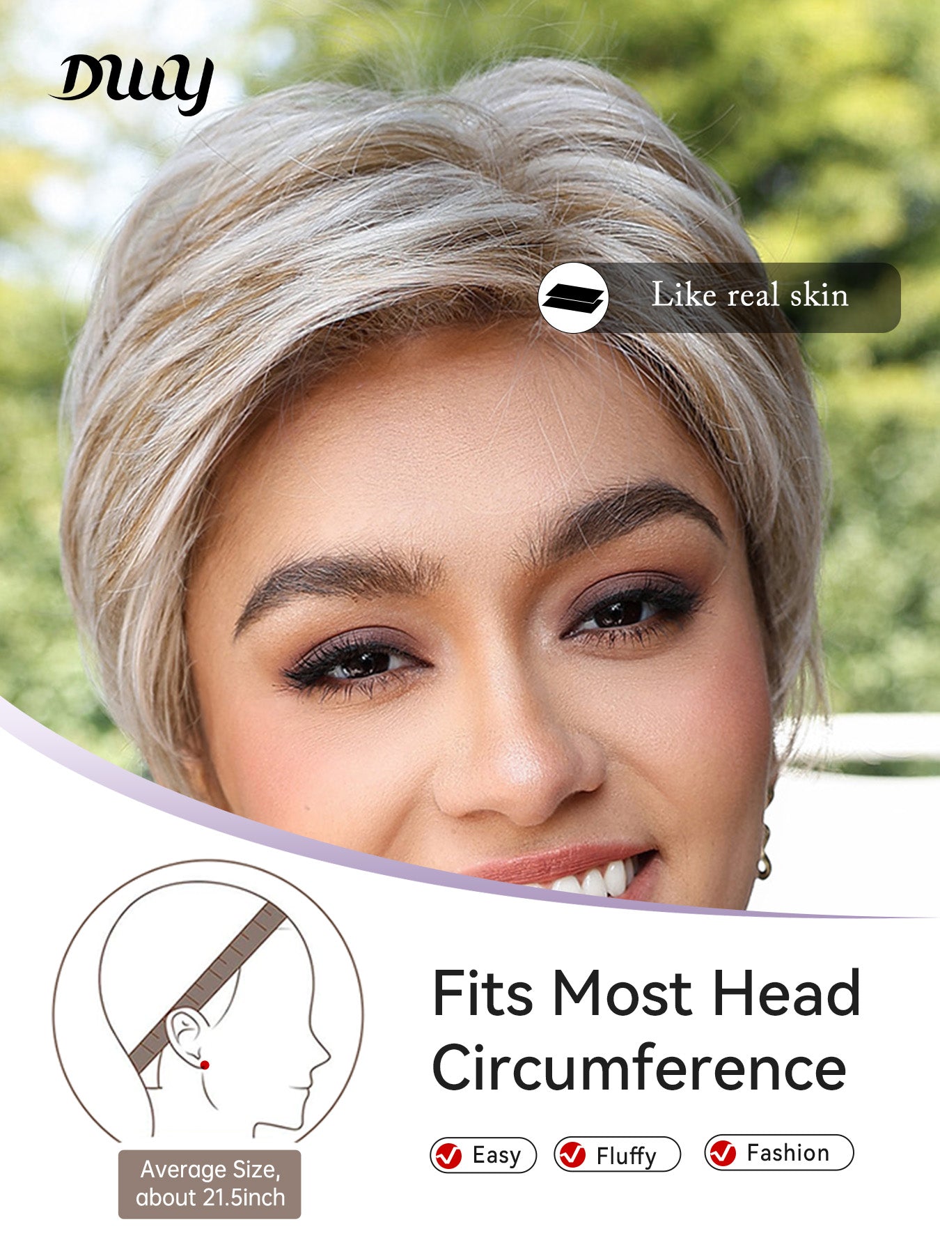 Bella-DWY Mono Lace Front Free Part Bleach Blonde Pixie Synthetic Wig