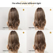 Rachel-DWY Mono Lace Front Free Part Collarbone Length Wavy Brown Glueless Synthetic Wig for Women 18 Inches Autumn Outfits Blonde Wigs Curly Wavy Blonde