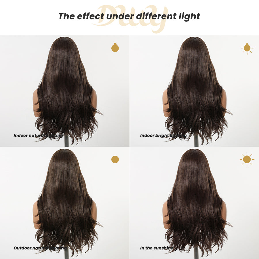 Alissa C-DWY Lace Front Long Natural Brown MINI LACE Part Glueless Synthetic Wig