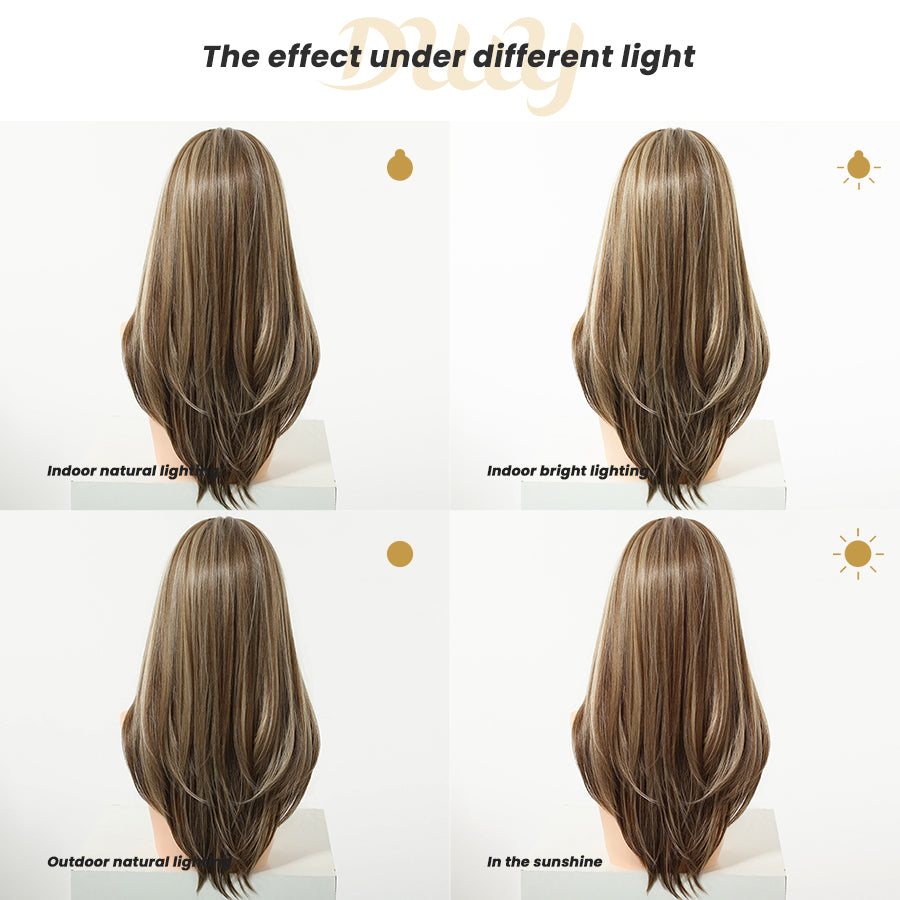 Pre Order!Cori-NEW! DWY 13×4 Lace Front Free Part Long-Length Straight Pink Brown Glueless Synthetic Wig