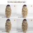 Mia-DWY Mono Lace Front Free Part Rooted Blonde Long Curly Synthetic Wig