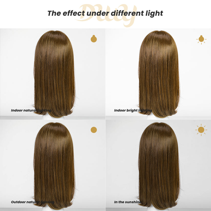 Morita-DWY Mono Lace Front Free Part Long Highlighted Blonde Synthetic Wig