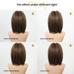 Jean plus -DWY【Gen 2 Large Realistic Scalp】Short Straight Brown with Blonde Highlights Glueless Synthetic Wig with Bangs