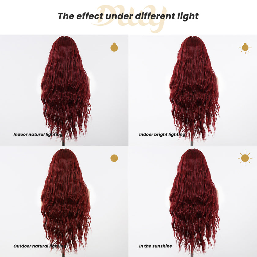 [CLEARANCE SALE] Maren -DWY Lace Front Middle Part Long-Length Water Wavy Dyed Version with BB Hair Glueless Synthetic Christmas wigs for women