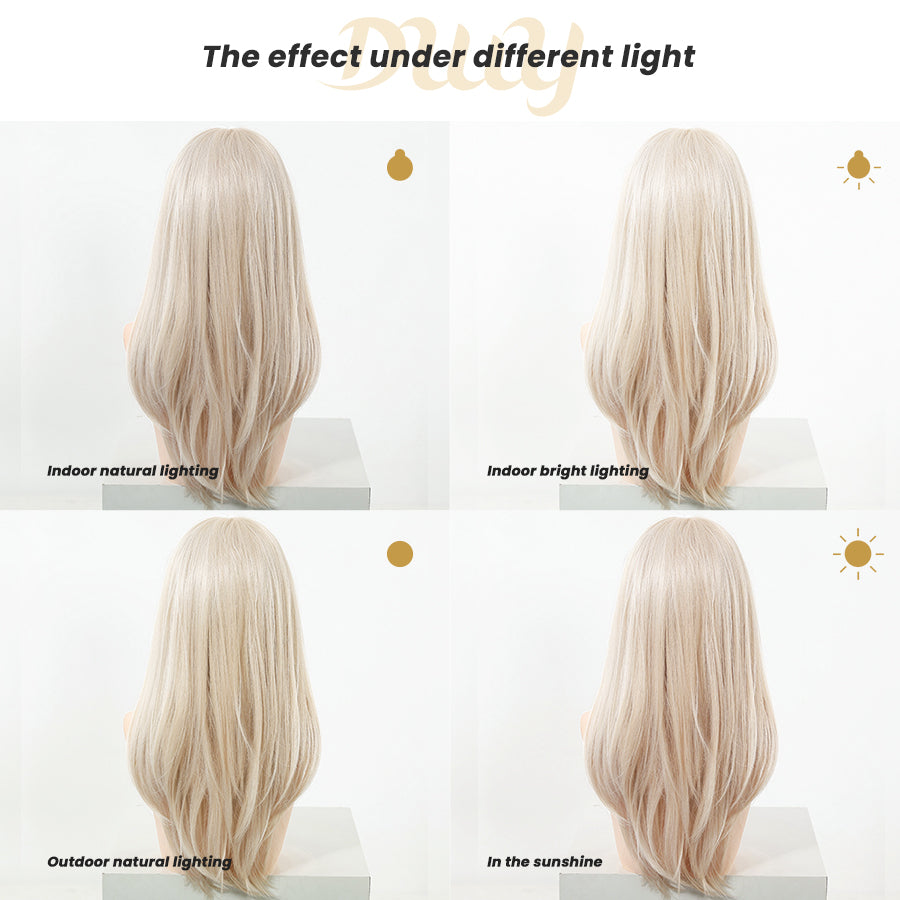 Kaitlyn-DWY 13*4 Free Parting Hand -Tied Top Middle Length  Glueless Synthetic Wig