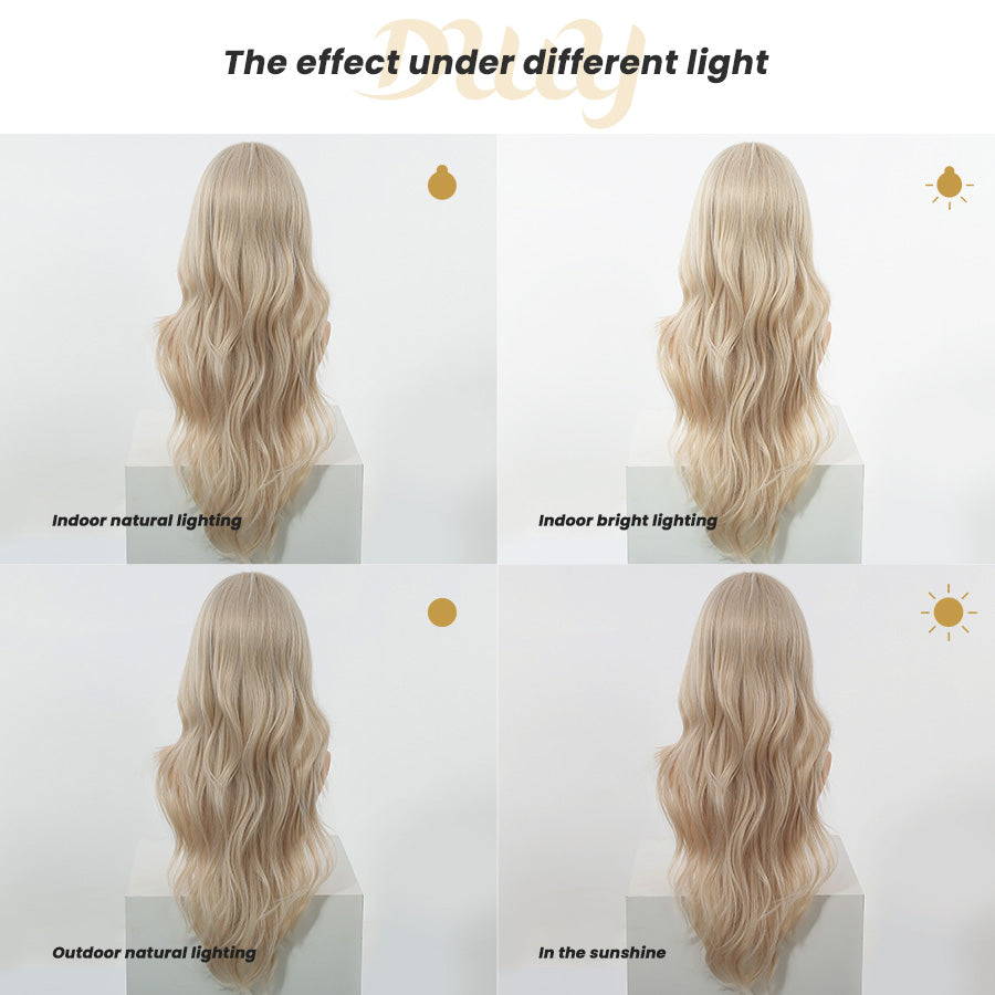 Calantha - DWY New Design Filter Lace 28 Inch Wavy Blonde Glueless Synthetic Wig