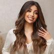 DWY Lace front 24 Inch ombre flax brown long curly wig for women DWY-BL66010-2