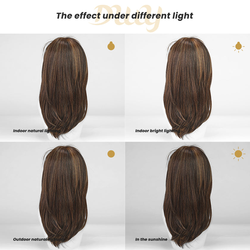 Tanya-DWY Mono Lace Front Free Part Short Natural Wavy Glueless Synthetic Wig