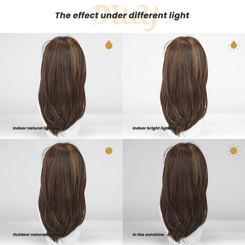 Tanya-DWY Mono Lace Front Free Part Short Natural Wavy Glueless Synthetic Wig