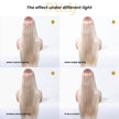 [CLEARANCE SALE] Aisha-DWY T Part Lace Front Pink Blonde Long Straight Glueless Synthetic Wig for Women 28 Inches