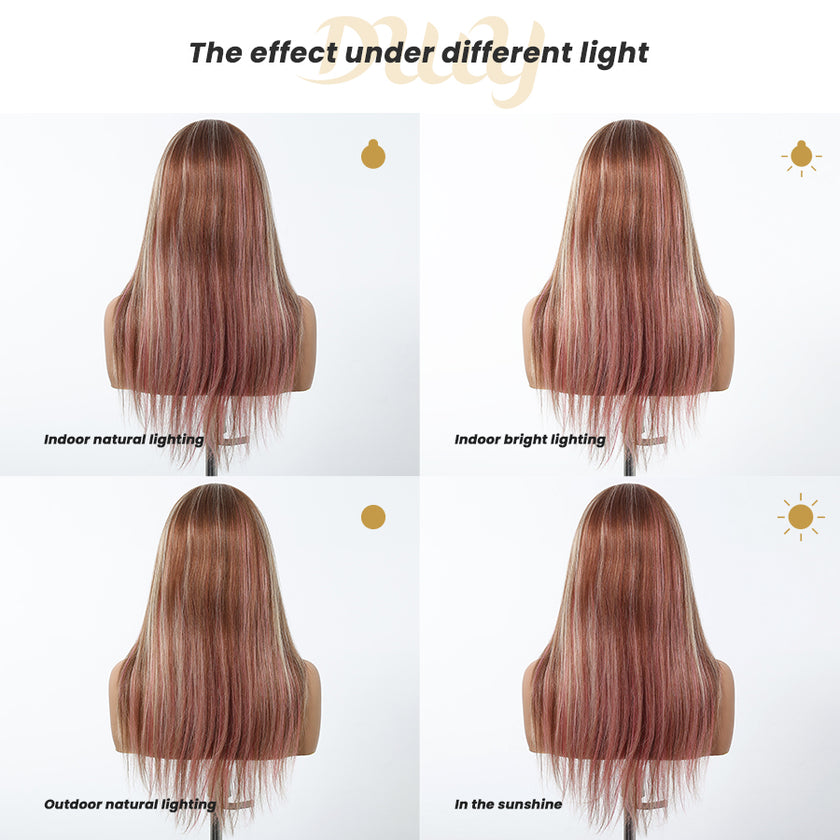 Cristina C- DWY Human Hair Pre Plucked Long-Length Hair 13*6 Natural Textured Hair Invisible HD Lace Frontal Wigs for Women 24 Inches