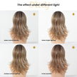 Esther C-DWY 13x4 Filter Lace Front Free Part Mid-Length Layer-cut Brown with Highlights Glueless Synthetic Wig