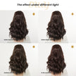 Nola H-DWY T-Part Lace Wig Long Curly Wigs Brown with Highlights Glueless Synthetic Wig