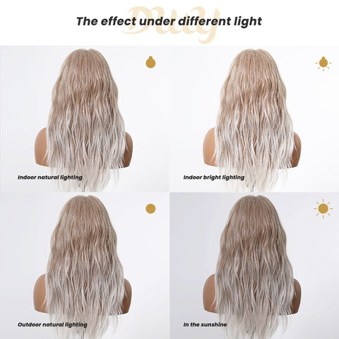 DWY Gigi-DWY 13x4 Lace Front Glueless Synthetic Wig 20 Inches Water Wavy Blonde Gradient
