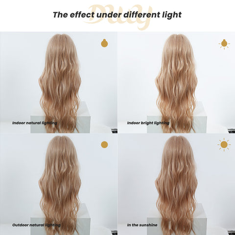 DWY Calantha - New Design Filter Lace 28 Inch Wavy Blonde Glueless Synthetic Wig