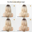 Paloma C-DWY【Gen 2 Large Realistic Scalp】Mid-Length Wavy Rooted Blonde with Bangs Glueless Synthetic Wig