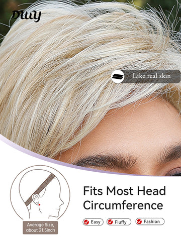 DWY-Mono Top Synthetic Lace Front Wig for Women Short Hair blonde