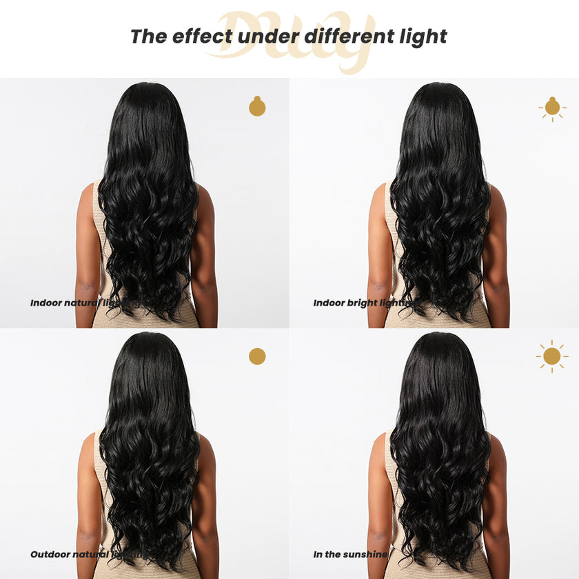 【CLEARANCE SALE】Asher C-DWY Lace Front Side Part Black Long Curly Glueless Synthetic Wig for Women 28 Inches