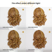Georgia-DWY Mono Lace Front Free Part Short Curly Light Brown With Blonde Highlights Synthetic Wig