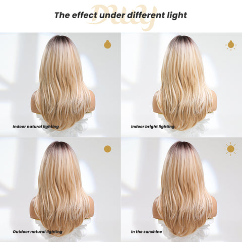 Autumn-DWY Natural Wavy Layer Cut Glueless Synthetic Wig