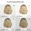 Eliana-DWY Mono Lace Front Free Part Short Rooted Blonde Synthetic Wig