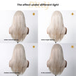 Chicago-DWY Lace Front 13×6 Free Part Arctic Blonde Highlight Natural Wavy Synthetic Wig