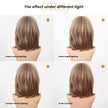 Cici-DWY MiraScalp Short-length Bob Hair Light Brown with Blonde Highlights Glueless Synthetic Wig