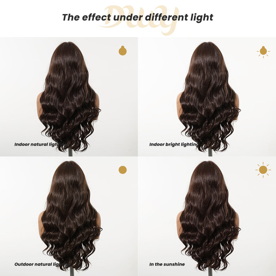 Marisol - DWY Pre-cut U part Diamond Lace Long-length Lace Milk Tea Blonde Curly Hair Glueless Synthetic Wigs for Women 26 Inch