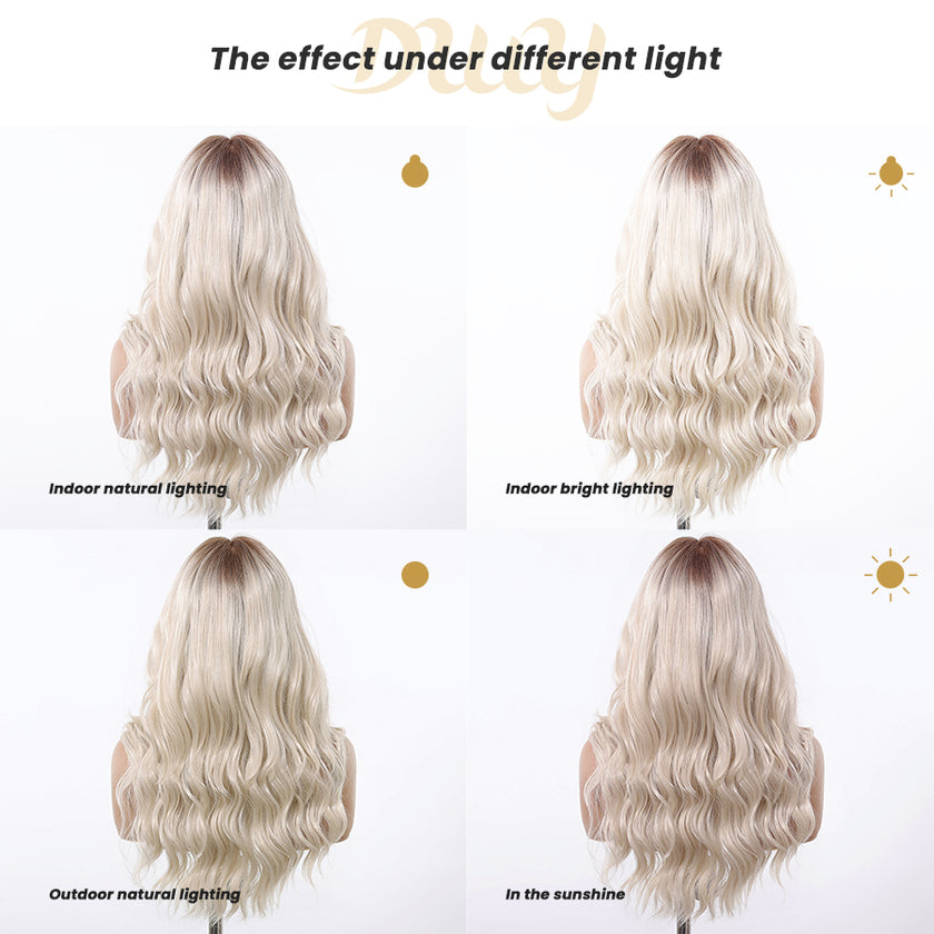 Amanda- DWY 13×6 Lace Front Free Part Mid-Length Water Wave Syn