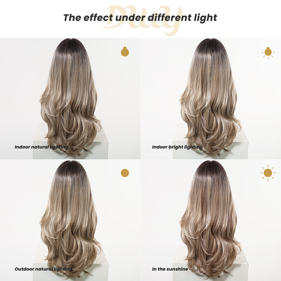 Liora-DWY SkinWeft Mono Lace Front Free Part Straight Glueless Synthetic Wig