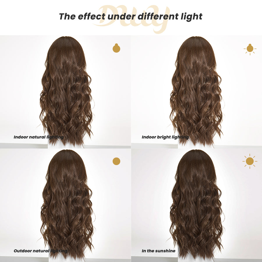 Brittany-DWY Mono Lace Front Free Part Brown Tresses Wavy Synthetic Wig