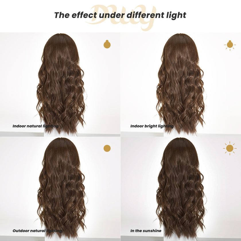 Brittany-DWY Mono Lace Front Free Part Brown Tresses Wavy Synthetic Wig