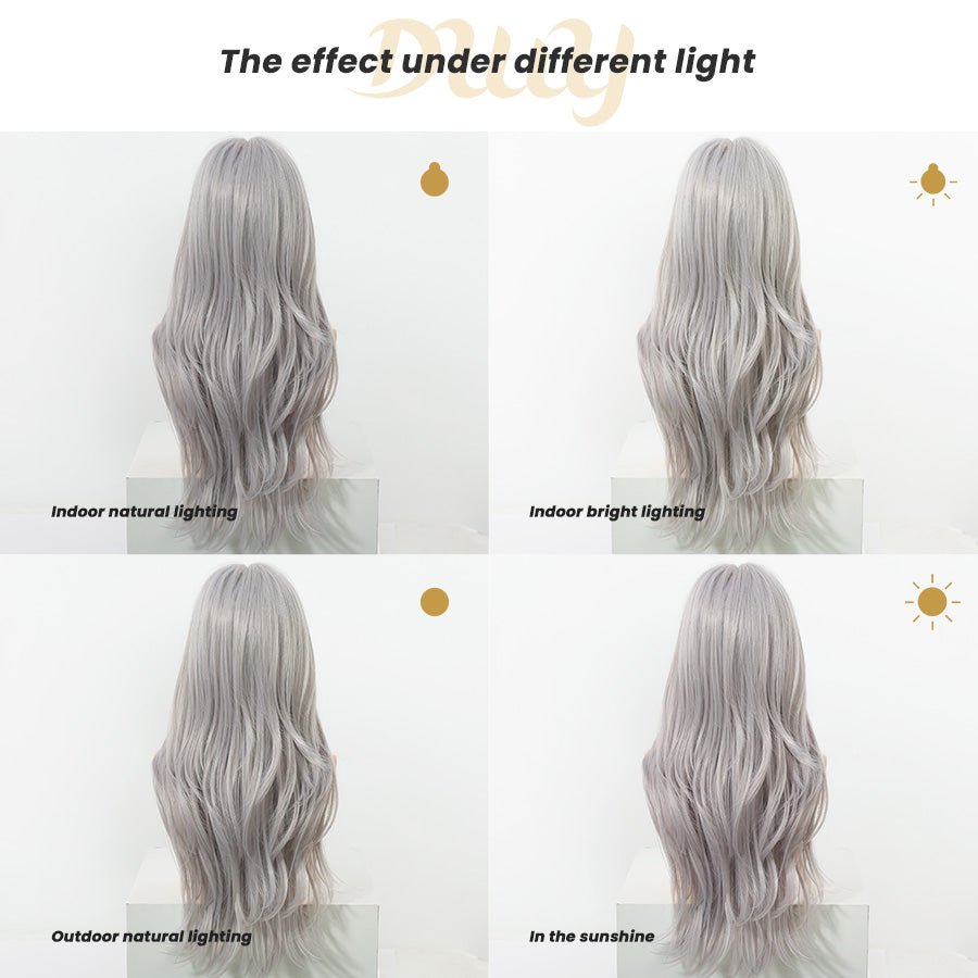 Caroline-DWY 26-Inch MiraScalp Long-Length Body Wave Silver Grey Wig