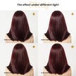 Lila-DWY Machine Made Mid-Length Straight Burgundy Glueless Synthetic Wig with Bangs for Women 14 Inches - Sleek & Modern Look