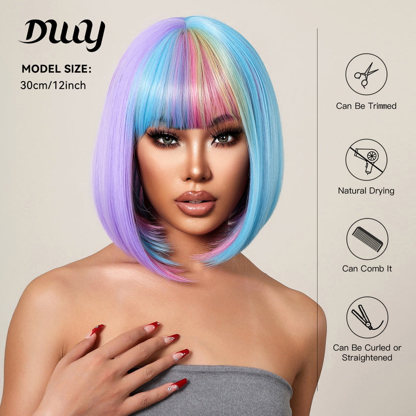 Sophia-DWY Colored Straight Synthetic Wig With Bangs