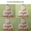 Teresa-DWY Lace Front T-Part Rooted Brown Blonde Long Wavy Synthetic Wigs
