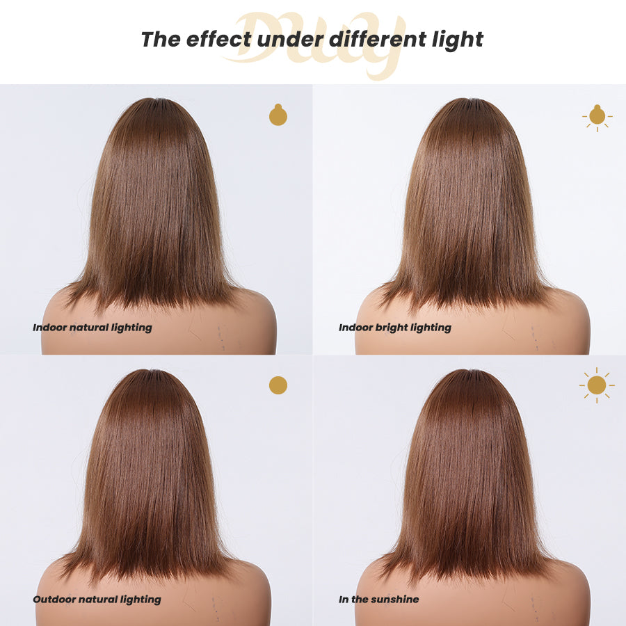 DWY 13 Inches Bob Mixed Color Synthetic Wig