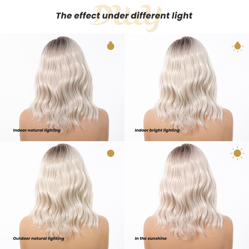[CLEARANCE SALE] Kori-DWY 4*1 Left Side Part Pearl Blonde Wavy Glueless Synthetic Wig