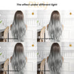 Celeste-DWY Free Part Lace Front 13×6 Ombre Light Blue Brown Wavy Synthetic Wig