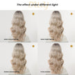 KAI C-New Technology ! DWY 3D Lace Front Free Part Mid-Length Wavy Platinum Blonde Synthetic Wig