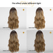 Layla H-DWY Mono Lace Front Free Part Long Wavy Ombre Blonde Glueless Synthetic Wig for Women 24 Inches