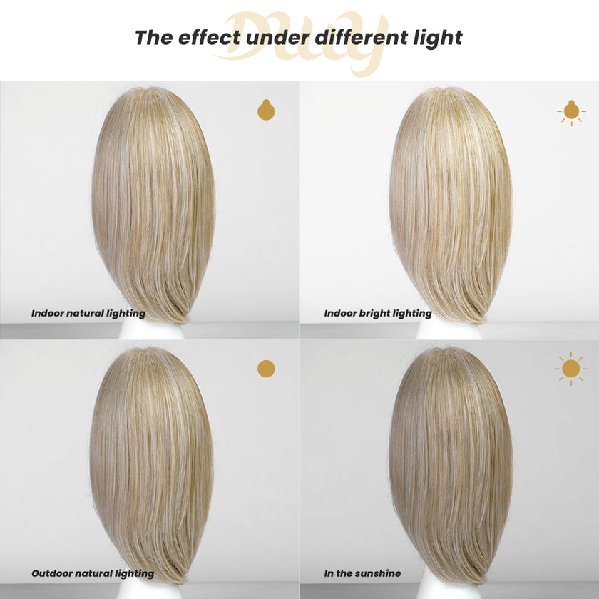(Us Only)Gisele-DWY Lace Front 13×6 Free Part Mid-Length Natural Wavy Blonde Synthetic Wig