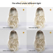 River-DWY Mono Lace Front Free Part Long Wavy Blonde Glueless Synthetic Wig
