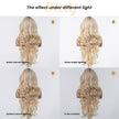 Diva-DWY Lace Front 13×6 Brunette Rooted Blonde Free Part Curly Tresses Synthetic Wig