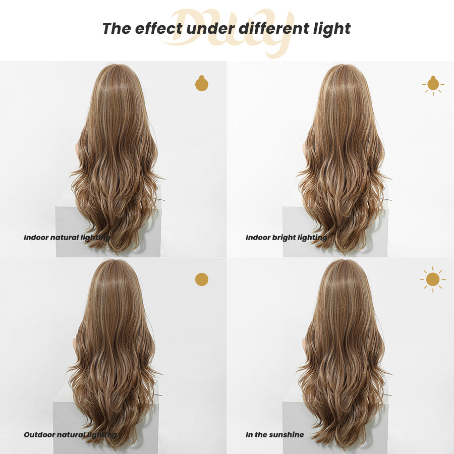 Dara C- NEW! DWY Mono Lace Front Free Part Long-Length Wavy Brown Glueless Synthetic Wig
