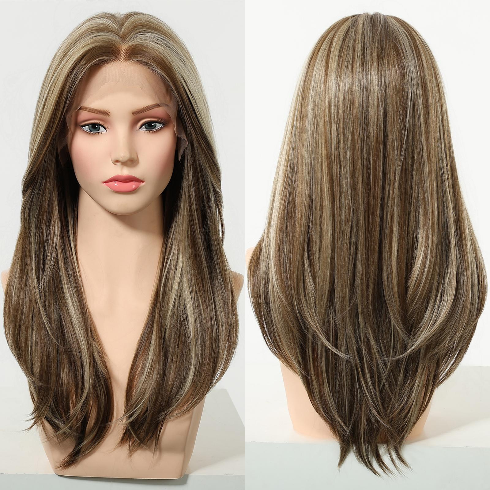 Pre Order!Cori-NEW! DWY 13×4 Lace Front Free Part Long-Length Straight Pink Brown Glueless Synthetic Wig