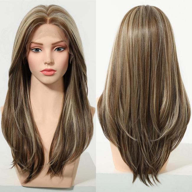 Pre Order!Cori-NEW! DWY 13×4 Lace Front Free Part Long-Length Straight Pink Brown Glueless Synthetic Wig